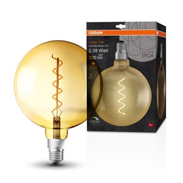OSRAM Vintage 1906 Spiral Big Globe200 DIM 4W=28W Gold E27